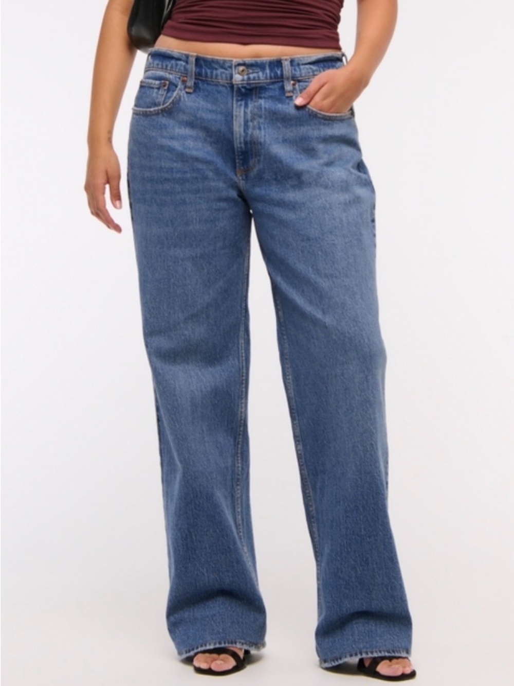 Abercrombie Curve Love Low Rise Baggy Jeans